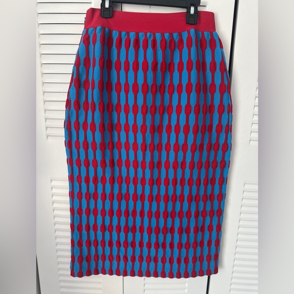 TORY BURCH Bubble Stripe Skirt blue & red - Picture 3 of 8